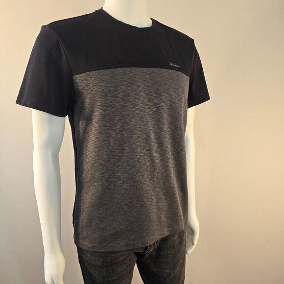Calvin Klein Colorblock  T Shirt Size Small Black Grey - Picture 6 of 8